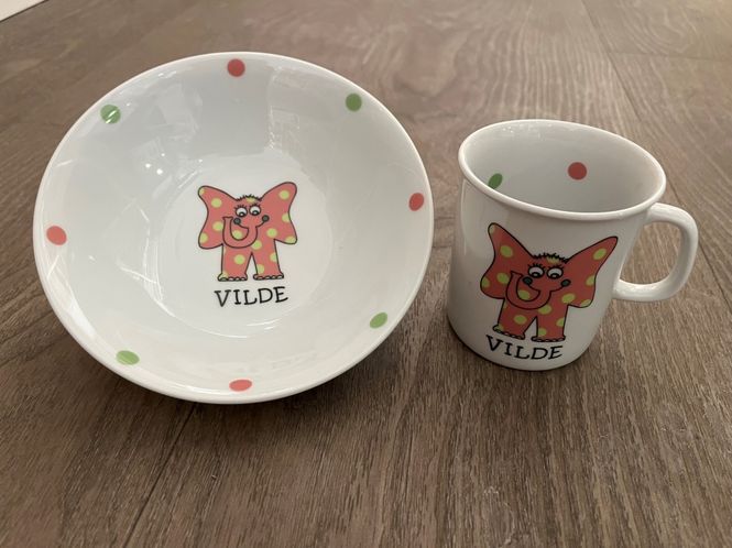 Hovedbilde Barneservise - 2 deler Rosa Elefant