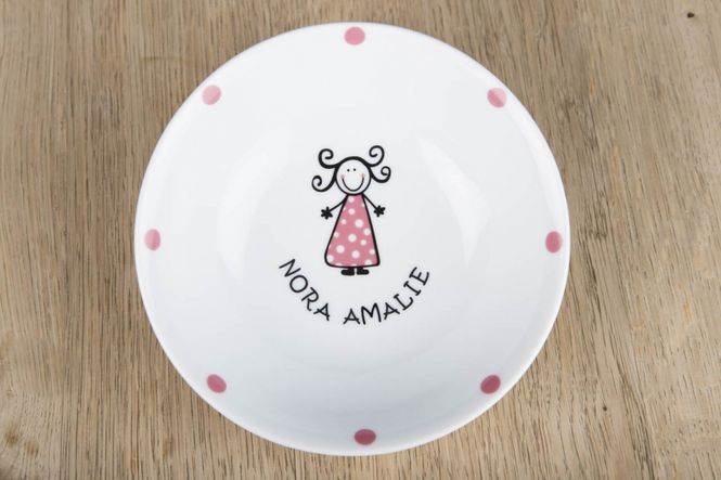 Hovedbilde Barneservise - Skål med Rosa jente